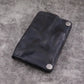 Portefeuille homme cuir véritable vertical vintage compact avec bouton pression