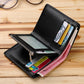 Portefeuille homme cuir véritable compact avec zip, porte-cartes et porte-monnaie