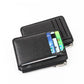 Porte-cartes slim zippé en simili cuir avec compartiments pour femme et homme