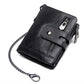 Portefeuille homme cuir véritable RFID avec chaîne zippé compact personnalisable