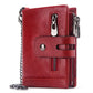Portefeuille homme cuir véritable RFID avec chaîne zippé compact personnalisable