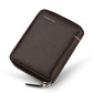 Portefeuille cuir véritable compact zippé porte-cartes multifonction unisexe