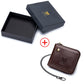 Portefeuille homme en cuir véritable RFID avec chaîne zippé compact vintage