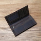 Portefeuille long homme en cuir véritable vintage avec porte-cartes et compartiment téléphone