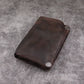 Portefeuille homme cuir véritable vertical vintage compact avec bouton pression