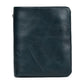 Portefeuille court bifold en cuir de vachette véritable avec porte-monnaie zippé pour homme