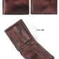 Portefeuille homme court en cuir véritable souple avec porte-monnaie zippé et multi-emplacements cartes