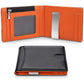 Portefeuille slim en fibre carbone RFID unisexe avec porte-cartes et compartiments