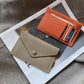 Porte-cartes enveloppe en cuir de vachette véritable style coréen pour femme