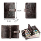 Portefeuille homme cuir véritable compact bifold zippé avec porte-monnaie et rabat