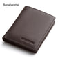Portefeuille homme en cuir véritable compact avec porte-cartes et compartiments multifonction