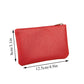 Porte-monnaie zippé en cuir PU texture litchi pour homme et femme