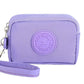 Porte-monnaie compact en nylon imperméable avec porte-cartes zippé pour femme