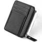 Porte-cartes zippé en cuir PU compact ultra fin avec compartiment monnaie