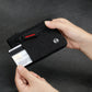 Porte-cartes RFID en nylon avec fermeture zippée et mousqueton compact sécurisé