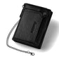 Portefeuille homme en cuir PU avec chaîne zippé grande capacité multifonction