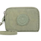 Porte-monnaie compact en nylon imperméable avec porte-cartes zippé pour femme