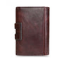 Portefeuille vintage en cuir véritable pour homme avec double fermeture