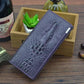 Portefeuille long femme en cuir véritable motif crocodile avec fermeture zippée élégante