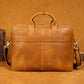 Mallette rétro en cuir véritable pour homme - Sacoche ordinateur 15,6" et porte-documents vintage