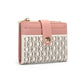 Portefeuille femme compact en cuir PVC motif logo avec bouton et zip élégant