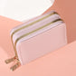 Porte-monnaie zippé en cuir PU - grande capacité pour femme