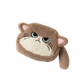 Porte-monnaie chat kawaii en peluche avec fermeture zippée et dragonne