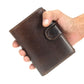 Portefeuille homme rétro en cuir véritable de vachette avec fermoir à loquet et porte-monnaie