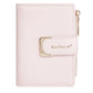 Portefeuille femme compact en cuir PU avec fermeture zippée et bouton élégant