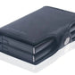 Portefeuille RFID en cuir véritable et aluminium avec porte-cartes sécurisé compact