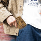 Portefeuille homme cuir véritable motif crocodile compact multi-cartes avec rabat