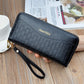 Portefeuille compagnon pour femme en cuir pu à double fermeture