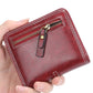 Portefeuille femme compact cuir PU avec zip et bouton pression porte-cartes élégant