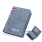 Portefeuille homme compact en PU avec zip, bouton et grande capacité de rangement