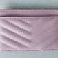 Porte-carte brodé en microfibre pour femme avec motif cœur et design ultra-mince