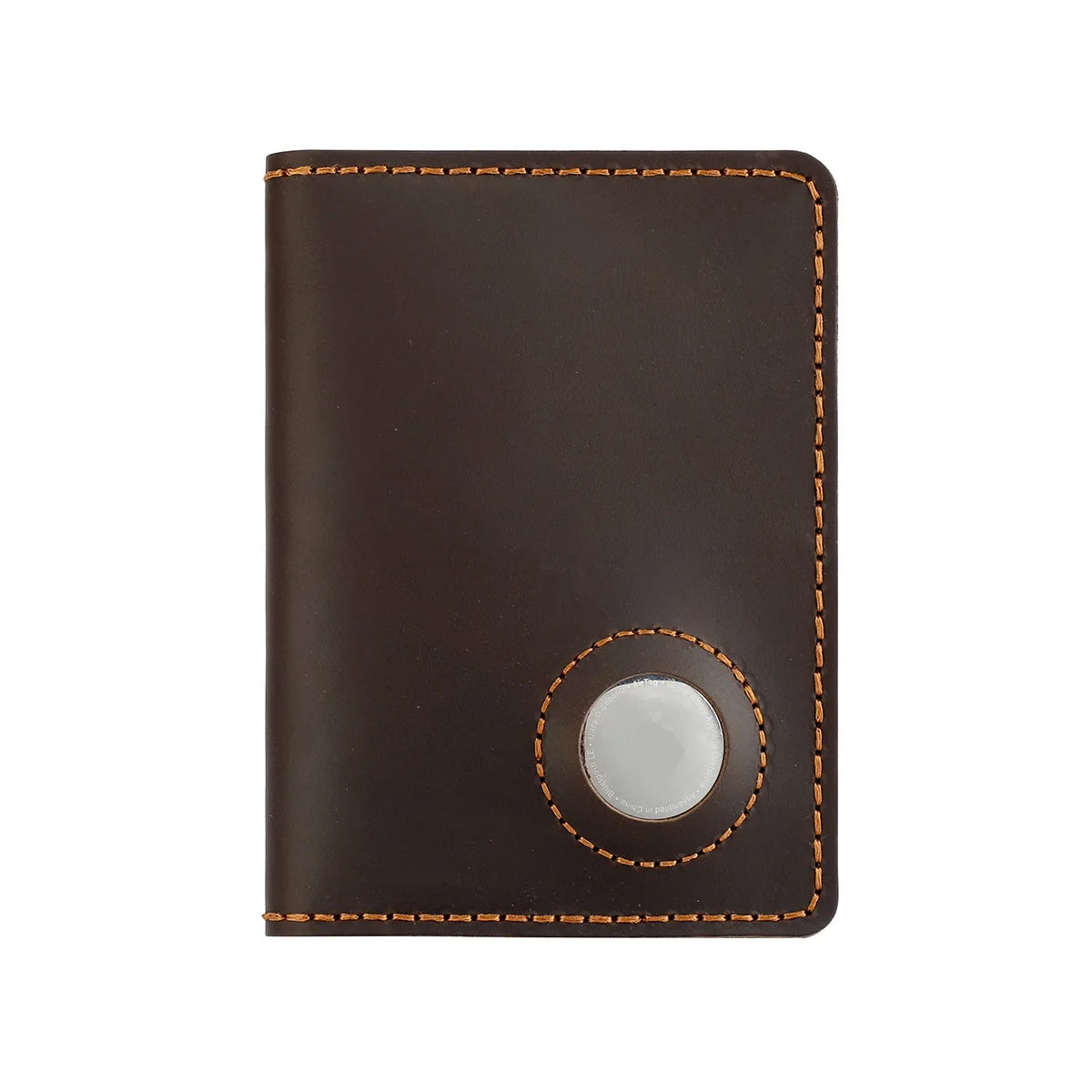Protège-passeport en cuir véritable avec fente Airtag et blocage RFID