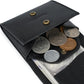 Portefeuille homme cuir véritable trifold compact avec porte-monnaie bouton pression