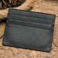 Porte-cartes slim en cuir véritable avec 7 emplacements pour cartes compact unisexe