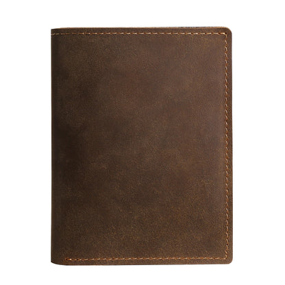 Portefeuille homme cuir crazy horse bifold ultra slim RFID compact vintage