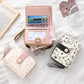 Portefeuille compact en similicuir avec porte-cartes zippé motif chat pour femme