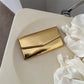 Portefeuille long pour femme en cuir verni brillant style pochette