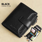 Portefeuille homme cuir véritable vintage RFID avec zip et porte-cartes multifonction