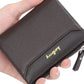 Portefeuille homme  en cuir microfibre avec poche zippée et porte-cartes - Style business