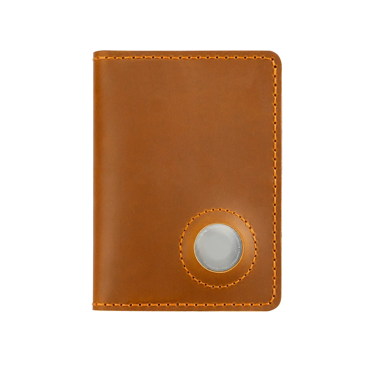 Protège-passeport en cuir véritable avec fente Airtag et blocage RFID