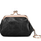 Mini porte-monnaie rétro en cuir PU avec fermoir Kiss Lock et porte-clés intégré