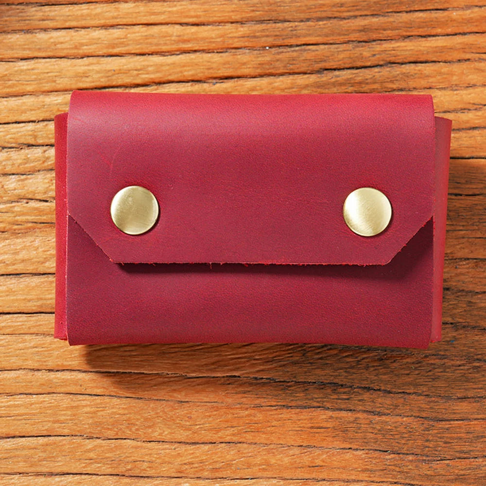 Porte-Cartes Vintage en Cuir Véritable - Organiseur Compact & Multifonction