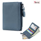 Portefeuille cuir véritable RFID compact zippé porte-cartes et monnaie unisexe