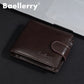 Portefeuille homme PU cuir zippé compact avec porte-cartes et porte-monnaie