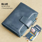 Portefeuille homme cuir véritable vintage RFID avec zip et porte-cartes multifonction
