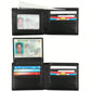 Portefeuille homme bifold en PU avec RFID et double fenêtre carte d’identité
